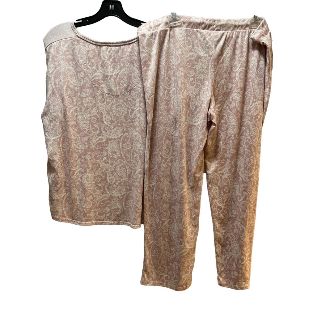 Lucky Brand Pajamas short sleeve shirt pants XXL pink paisley soft 27.5" inseam - Picture 3 of 7